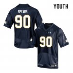 Notre Dame Fighting Irish Youth Hunter Spears #90 Navy Under Armour Authentic Stitched College NCAA Football Jersey RNO6699NP